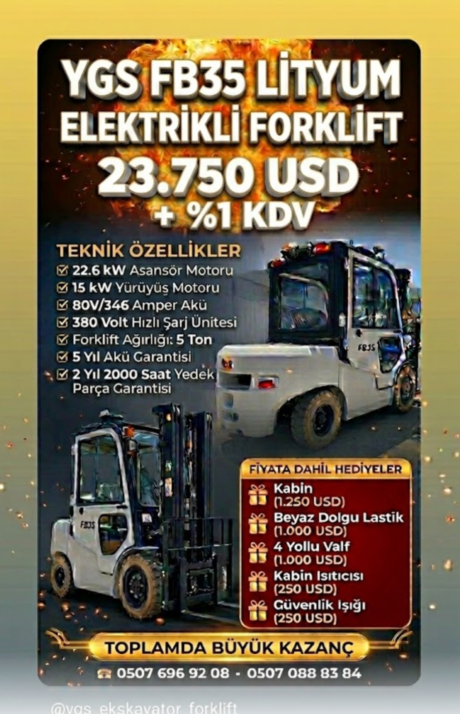 Sat�l�k YGS Elektrikli Forklift